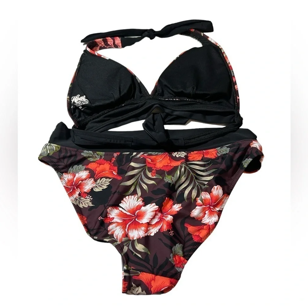 Heat Women’s 2 Piece Bikini Set Size Medium Floral Hibiscus Print - Picture 6 of 6